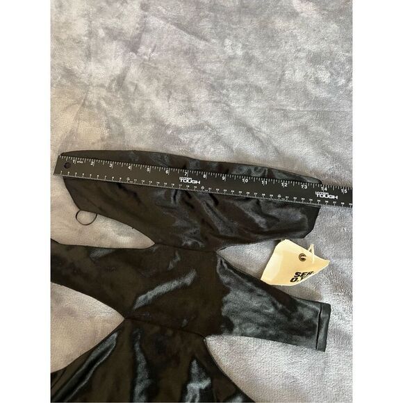 Revolve SER.O.YA Dress Womens Size XXS Black Maxi Cutout Strapless Long Slit - Picture 2 of 11